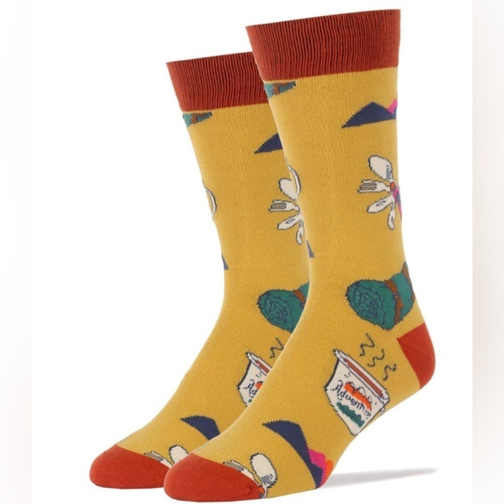 Oooh Yeah Adventure Socks, Yellow, O/S, NWT, For Bundle Purchases Only